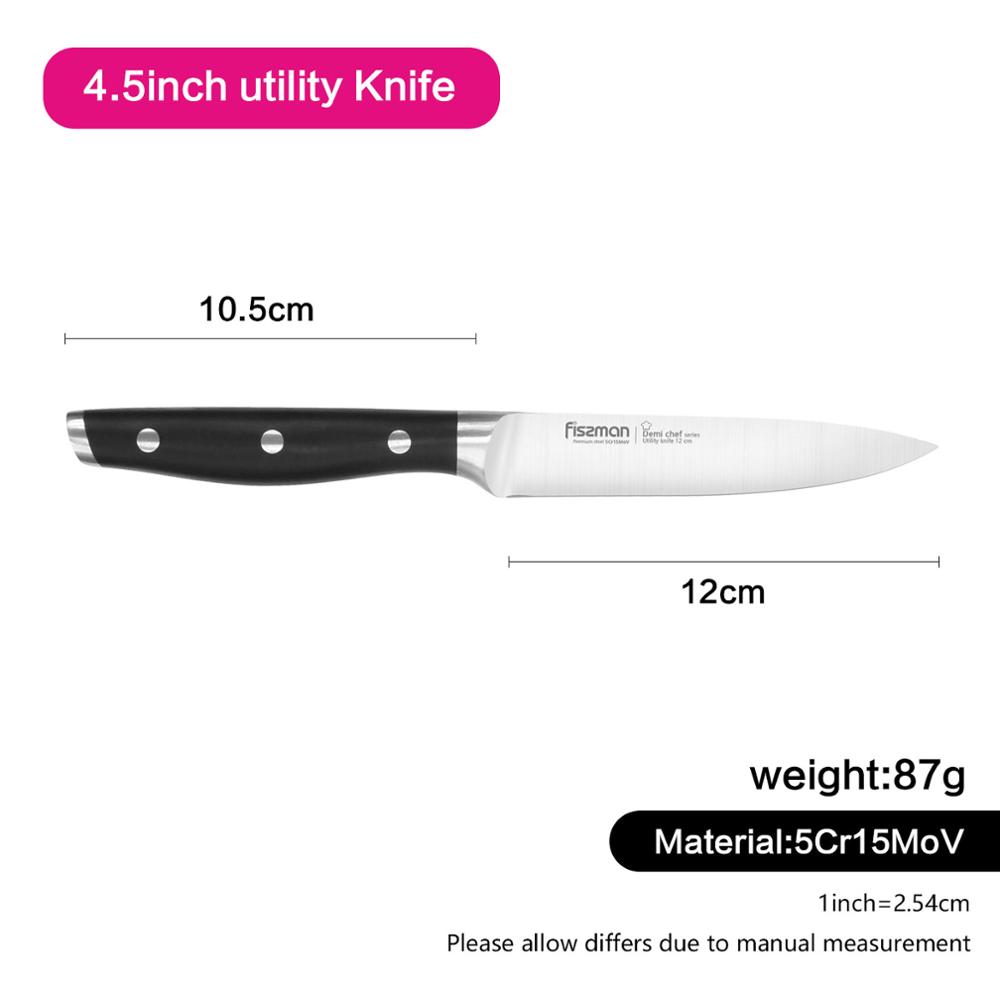 FISSMAN Demi Chef Series German Steel Kitchen Knives Utility Chef Santoku Cheese Knief: Model 2371
