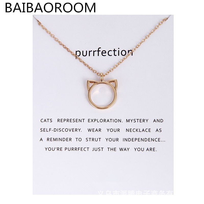 Jewelry Purrfection cat ear alloy pendant short necklace Women