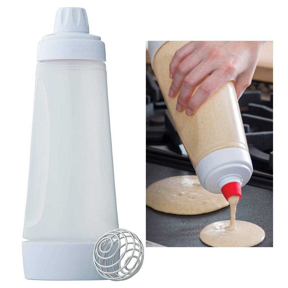 Hand Shaking Batter Dispenser Batter Mixer Cream Mixing Bottle Blender Ball Pancake Batter Kitchen Product Cake Cookie Tools