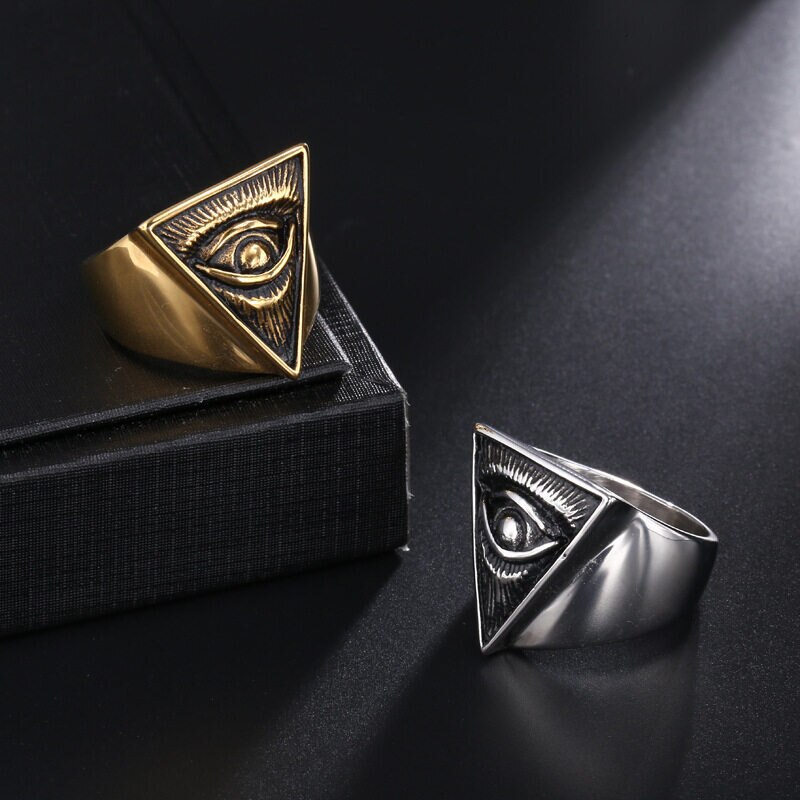 Retro God&#39;s Eye All-Seeing Eye Ring Men&#39;s and Women&#39;s Faith Amulet Style Accessories Jewelry