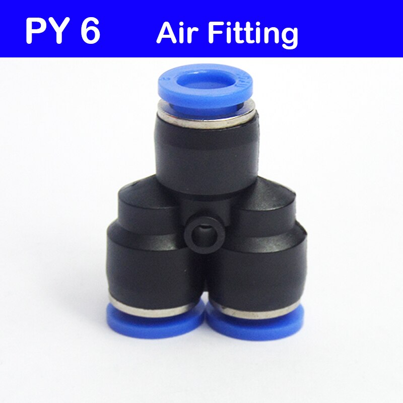 PY6 10Stck PY6 Luft Rohrleitungen Y Adapter 6mm bis 6mm eins berühren Armaturen Schnell Anschlüsse