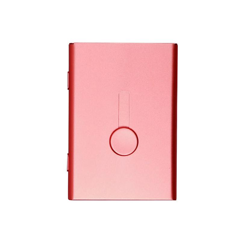 Business Card Holder Hand Push Card Case Bank Card Membership Package Metal Ultra Thin Business Card Packaging Box Organizer: Rose Gold