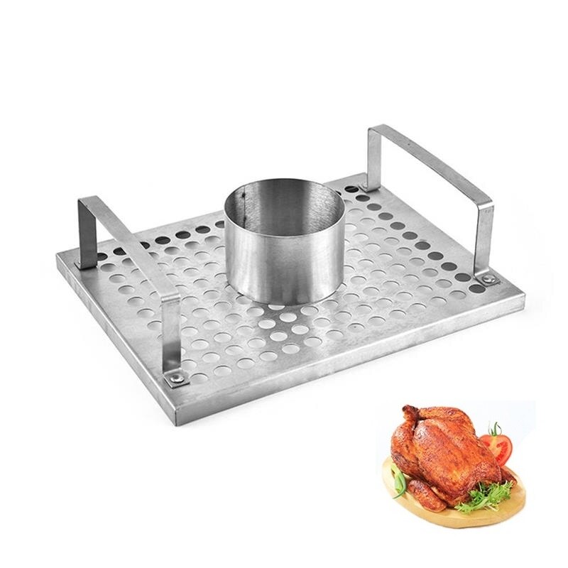 8.78 tommer øldåse i rustfrit stål kyllingeholder stegesteg grillstativ grill grill kurv kalkun stege rack til grill ryger