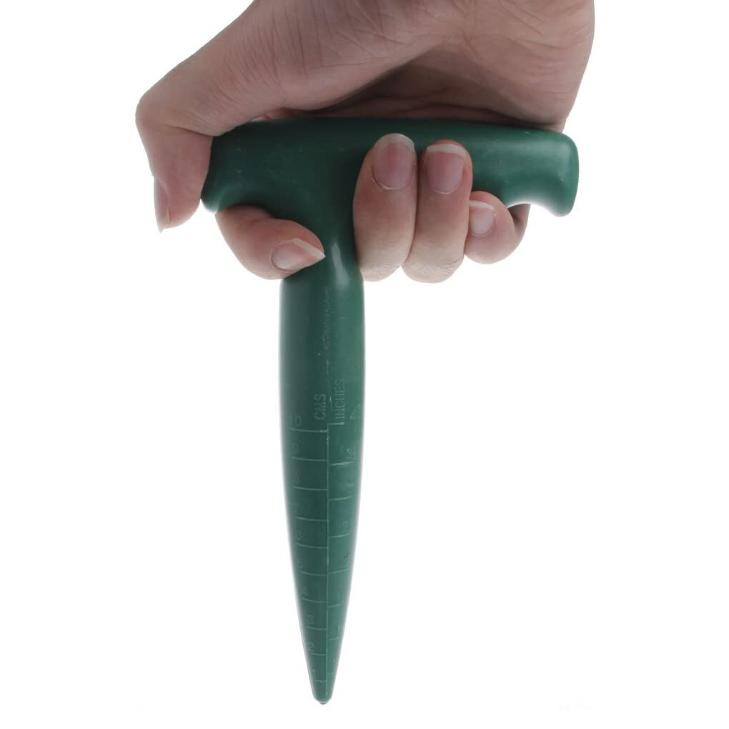 Punzón de jardín de plástico portátil, herramienta de perforación de suelo, herramienta de jardinería de plántulas, perforadora de suelo de jardín multifuncional
