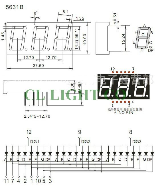20Pcs Rood 3 Digit Led Display Module 0.56 Inch Dip Digital Tube 7 Segment 3 Digitale Led Display Gemeenschappelijke anode Kathode