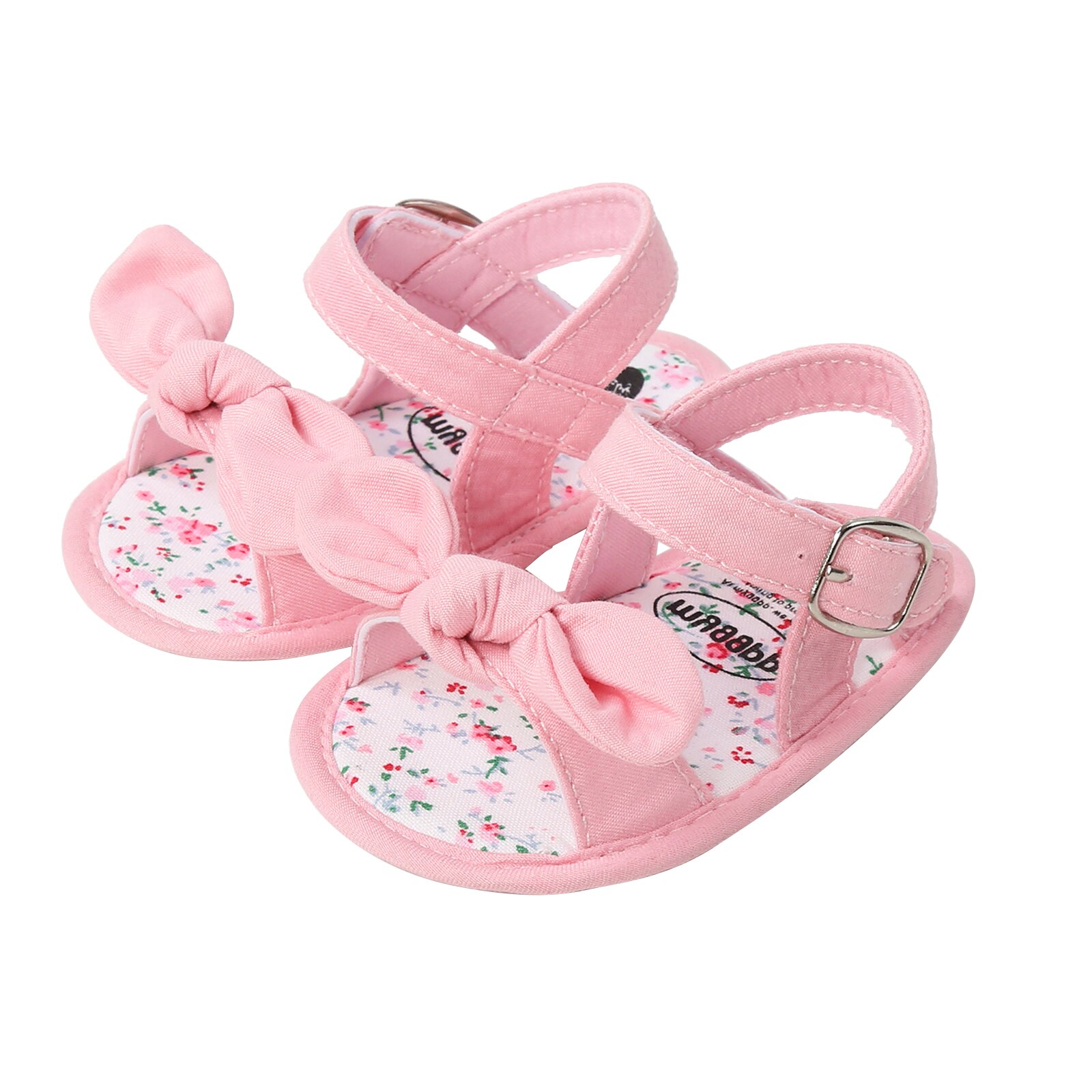 Sommer Infant Anti-slip Flache Schuhe Einfarbig Bownot Weiche Sohle Sandalen für Baby Mädchen