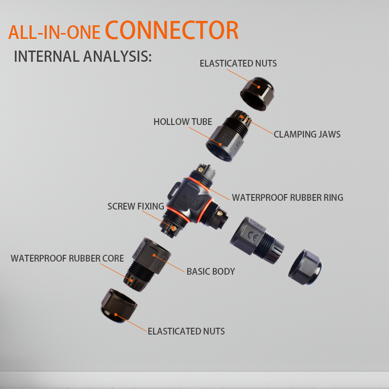 IP68 Waterproof Electrical Connector LED Light Cable Connector,TL20 XL20 2/3P Screws wiring Connector Box For Used Underground