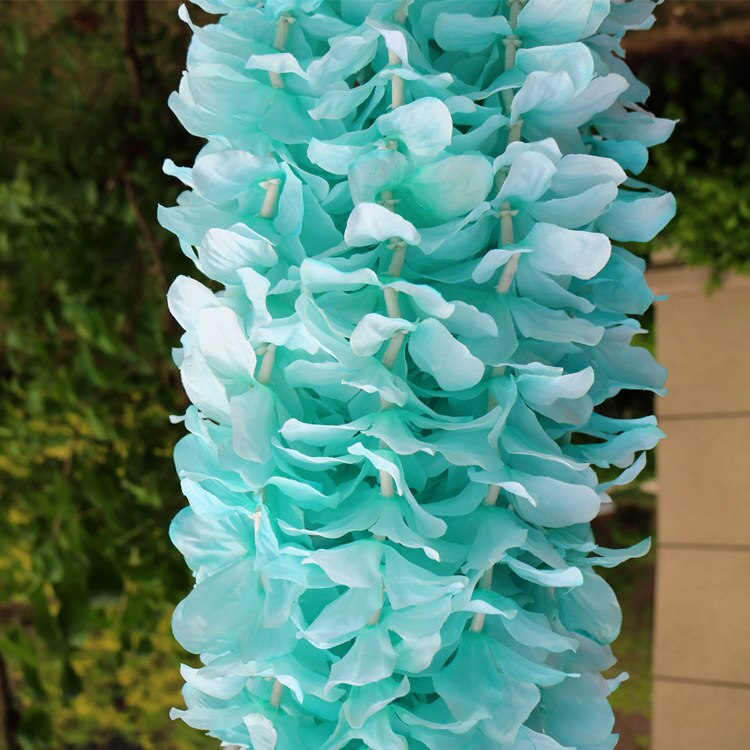 20/50 100Cm Kunstmatige Simulatie Hydrangea Orchidee Wisteria Bloem String Voor Diy Bruiloft Boog Vierkante Rotan Muur Opknoping Mand: 20 Pieces / Tiffany blue