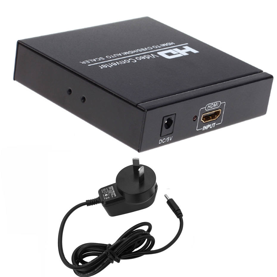 1080P HDMI naar RCA HDMI-splitter Scaler-converter met zoomfunctie ondersteunt RCA- en HDMI-uitgang tegelijk: green