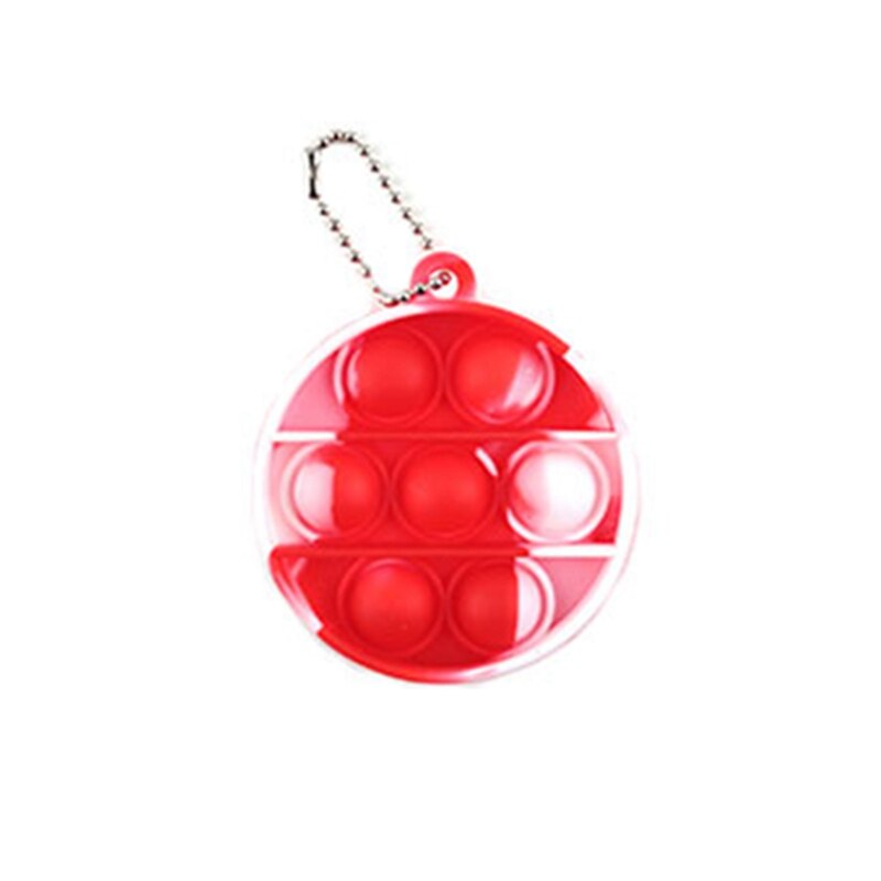 Mini Push Pop Bubble Extrusion Sensory Toy Keychain Autism Special Needs Stress Reliever Anxiety Relief Toys Keyring Accessories: DT1819H08