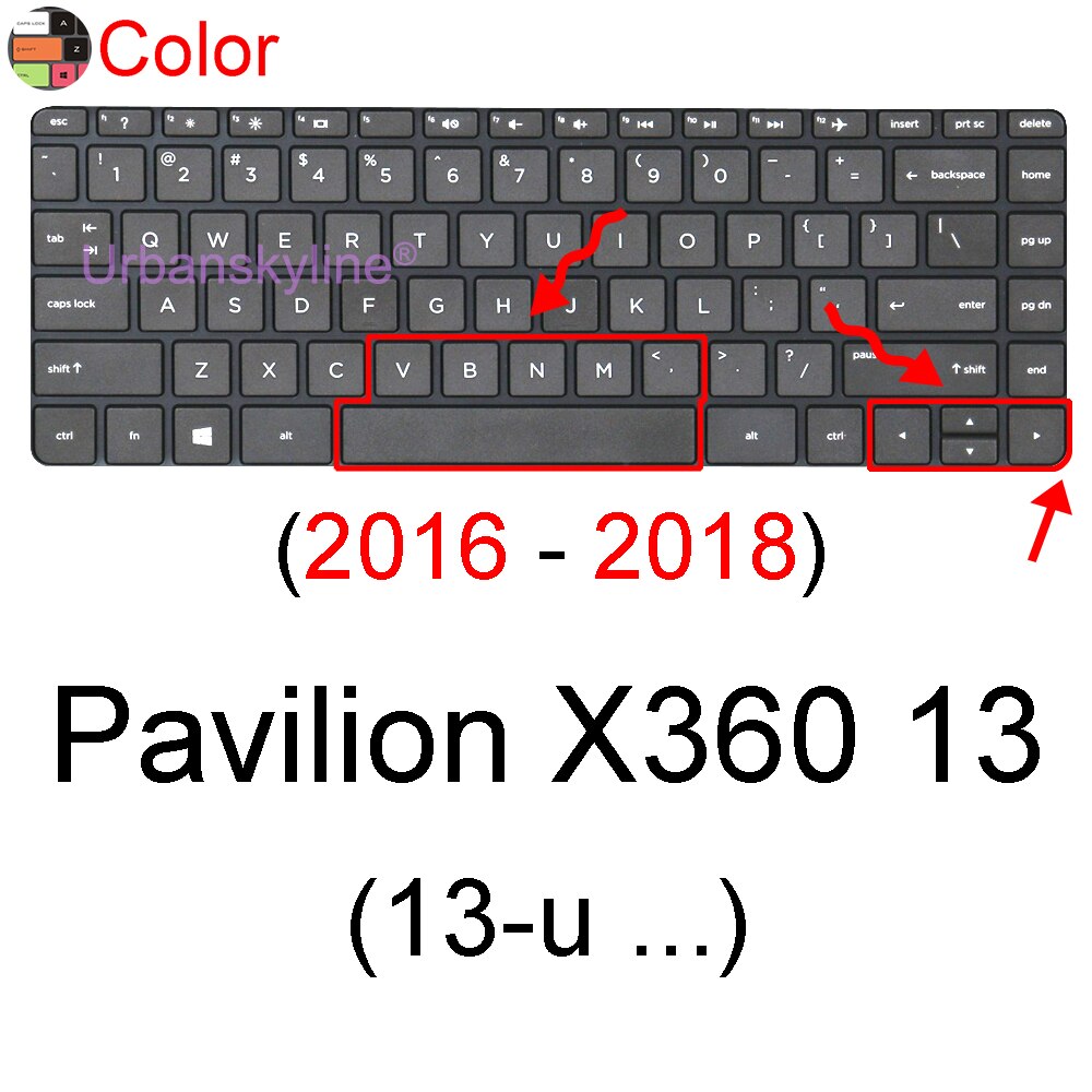 Housse de protection de clavier pour ordinateur portable HP Pavilion 13, étui X360 Aero 13, 13z, 13t, 13-bb 13-be 13-be 13-be 13-an 13-b: Color 2016-2018