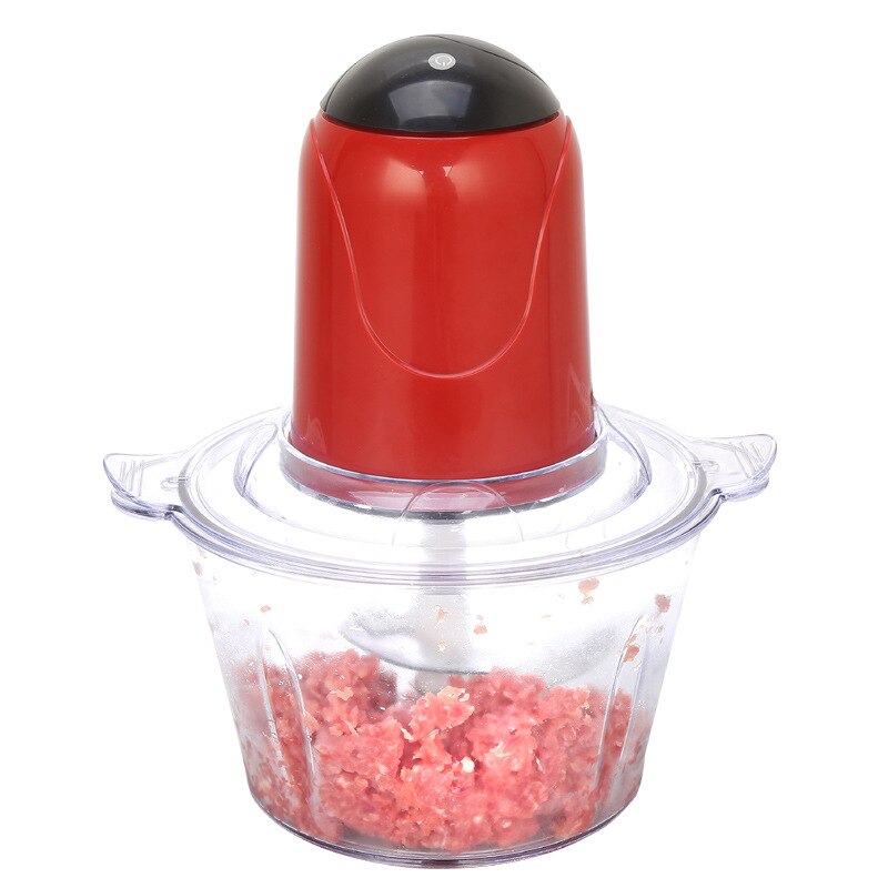 Elektrisk mixer køkkenapparater elektrisk blender 2l køkken kødkværn shredder multifunktionel husholdnings fødevareprocessor: Rød / Eu-stik