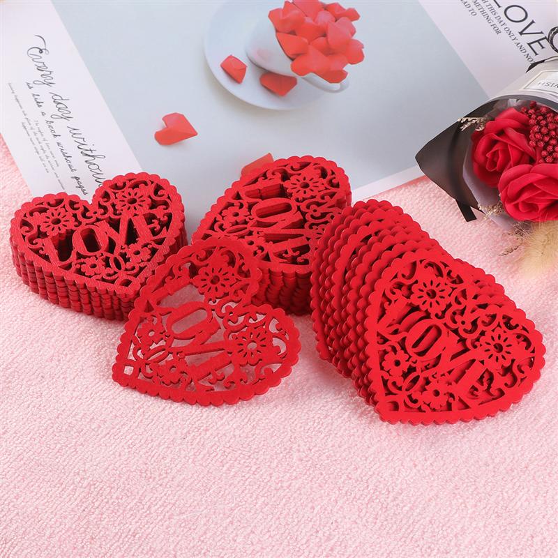 Figuras decorativas de corazón de madera, 10 Uds., figura de corazón recortable, DIY, discos colgantes, rodajas, ornamento, colgante para de boda, álbum de recortes