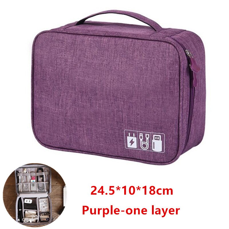 Bolsa de documentos de gran capacidad, Cartera de pasaporte de viaje, organizador de tarjetas, negocio de los hombres, paquete de almacenamiento impermeable, artículo de accesorios para el hogar: Purple-one layer