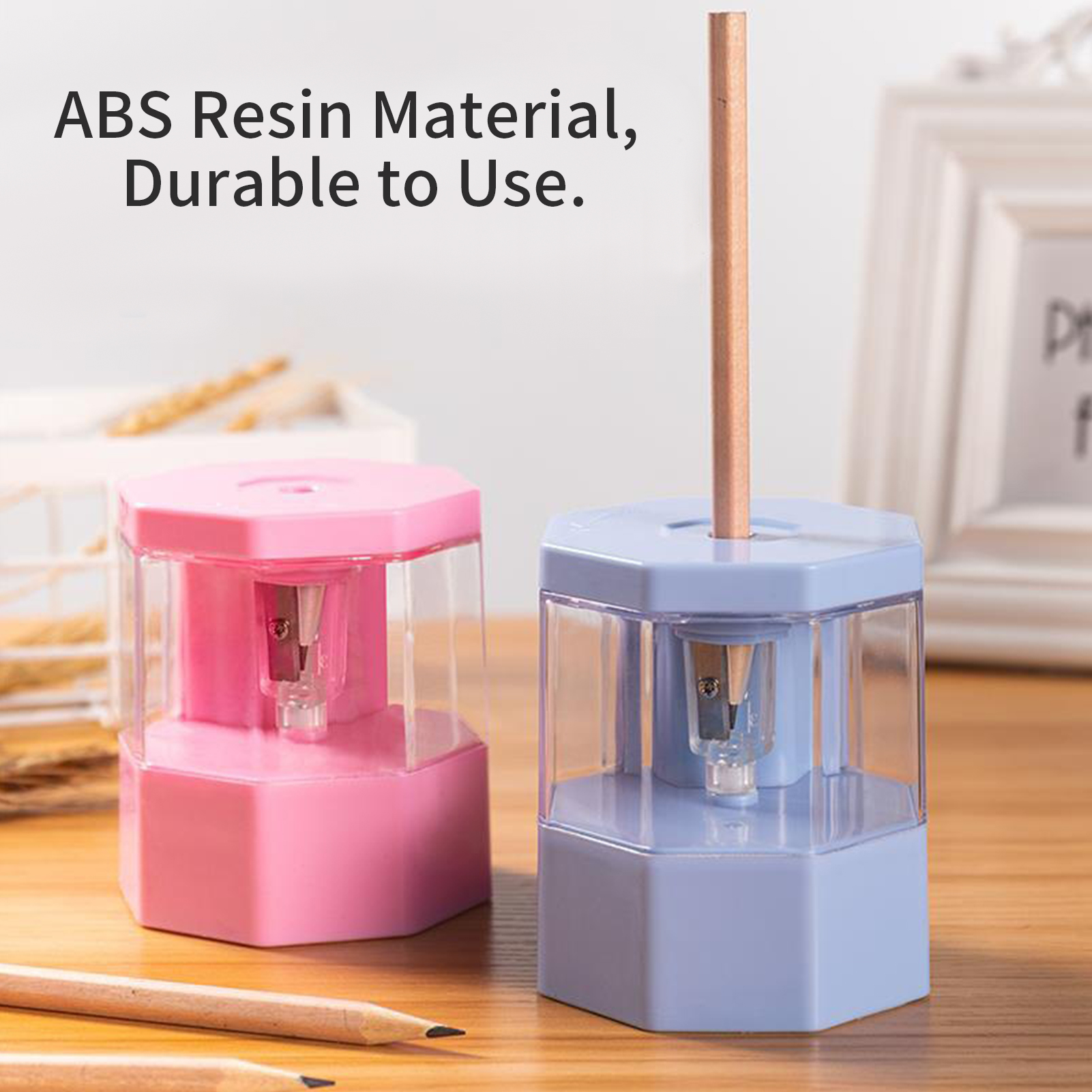 Portable Electric Pencil Sharpener Fast Sharpern Rechargeable Pencil Sharpener for 6.5-8mm Pencils for Home Office School