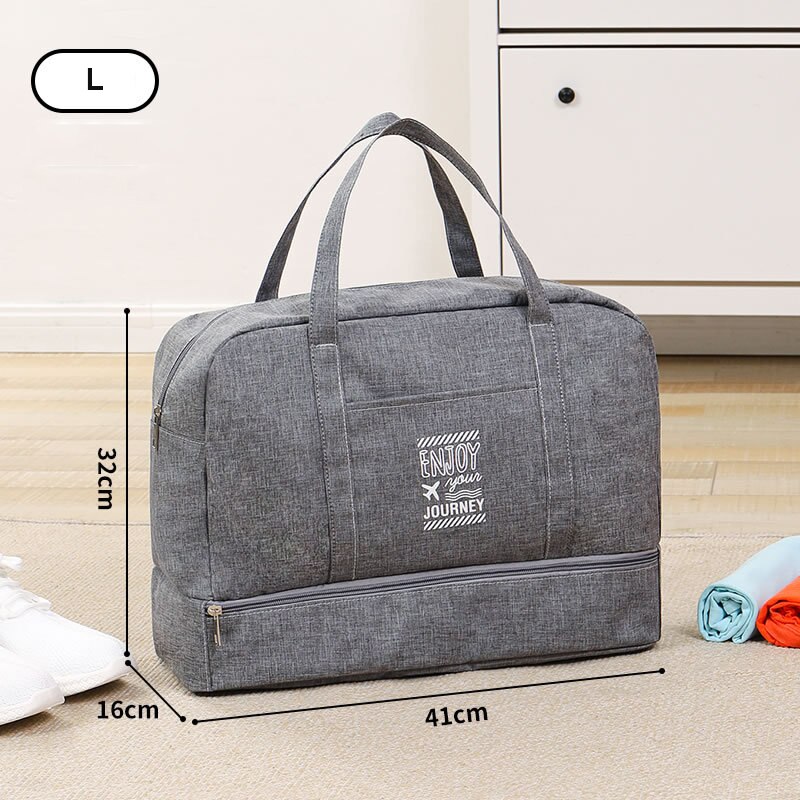 Waterproof Travel Duffle Bags Men Weekend Handbag Large Capacity Clothes Socks Shorts Tote Organizer Suitcase Luggage Accessorie: A Gray L
