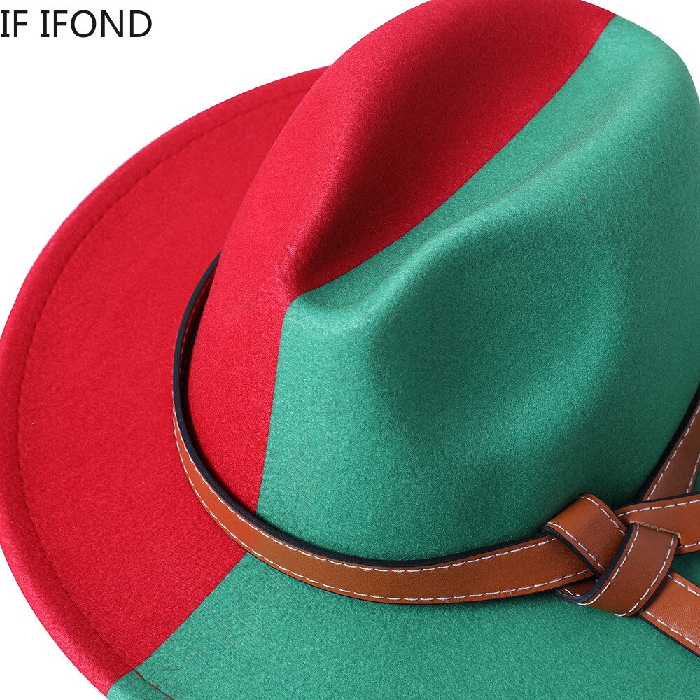 Fedora Hats For Women Patchwork Panama Dress Formal Wedding Women Hats Felted Jazz Hats Sombreros De Mujer