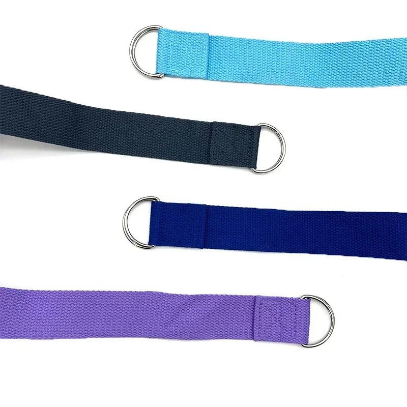 1,8 m x 3,8 cm verstelbare D-ring gesp yogariem geeft flexibiliteit voor yoga stretching duurzame katoenen oefenriemen