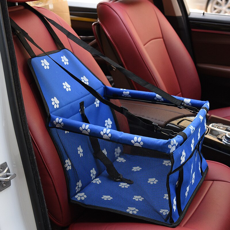 Travel Waterproof Pet Dog Carrier Rear Back Pet Dog Car Seat Cover Transport Seat Cushion Hammock For Pet Dog Puppy Cat: 40x30x25cm blue