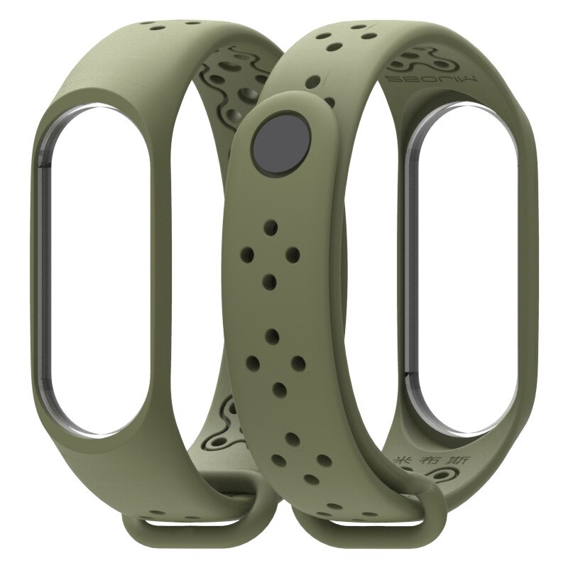 Horloge Band Voor Xiaomi Mi Band 3/4 Horloge Riem Sport Armband Voor Mi Band 3 4 Smart Horloge siliconen Band Voor Mi Band 3 4: green