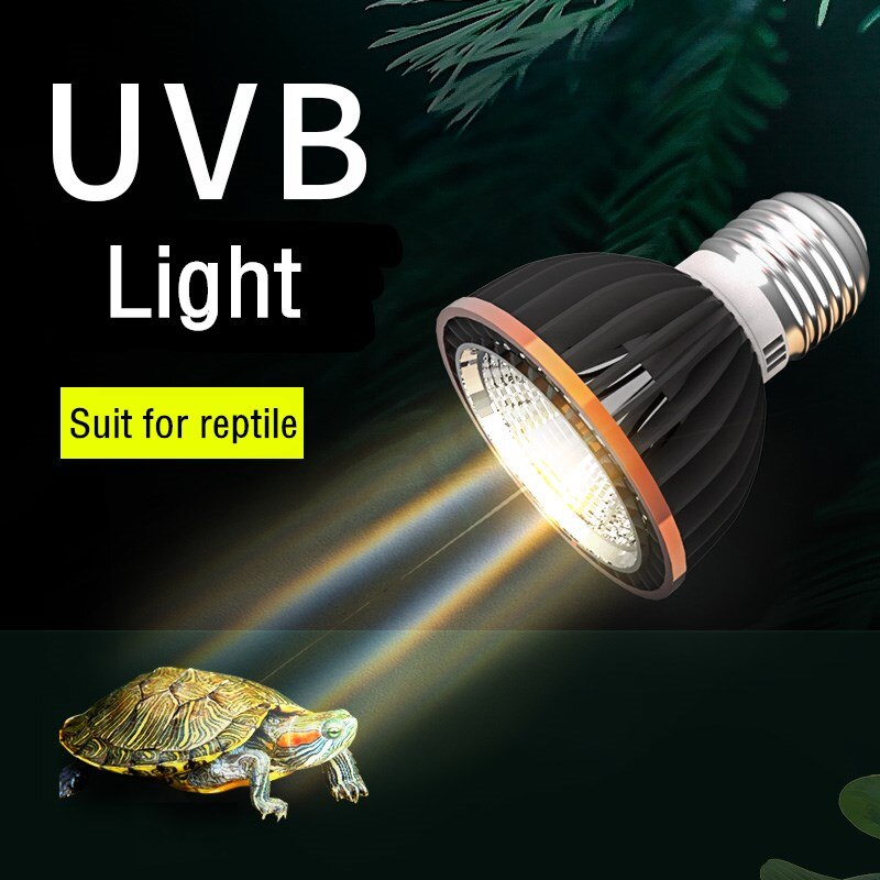 Lámpara de Sol para reptiles UVA + UVB 5,0/10,0 de espectro completo lampara de calor, bombilla LED UV de calor, accesorios para reptiles y anfibios