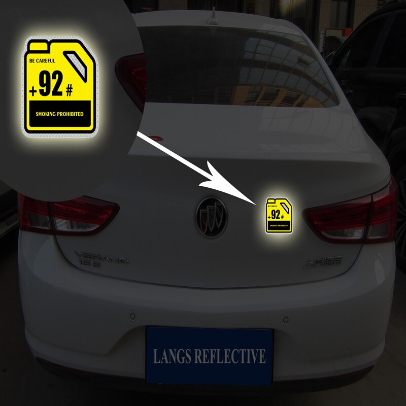 Cartoon Fuel Tank Gap Reflective Stickers Safety Warning Reflective Tape Petrol Type Added Direction Scratch Modifications