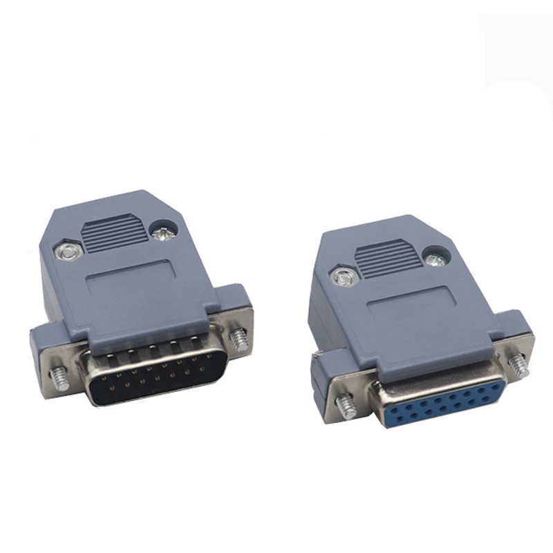 【5-1PCS】 enchufe de puerto serie tipo cable soldado con núcleo DB15 doble fila cabeza macho/hembra/carcasa conector RS232 puerto COM estenopeico