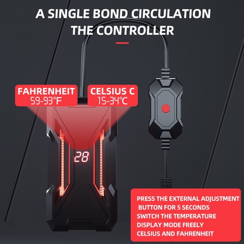 Aquarium Submersible Heater Fish Tank LCD Display Digital Adjustable Water Heating Rod Constant Temperature Control