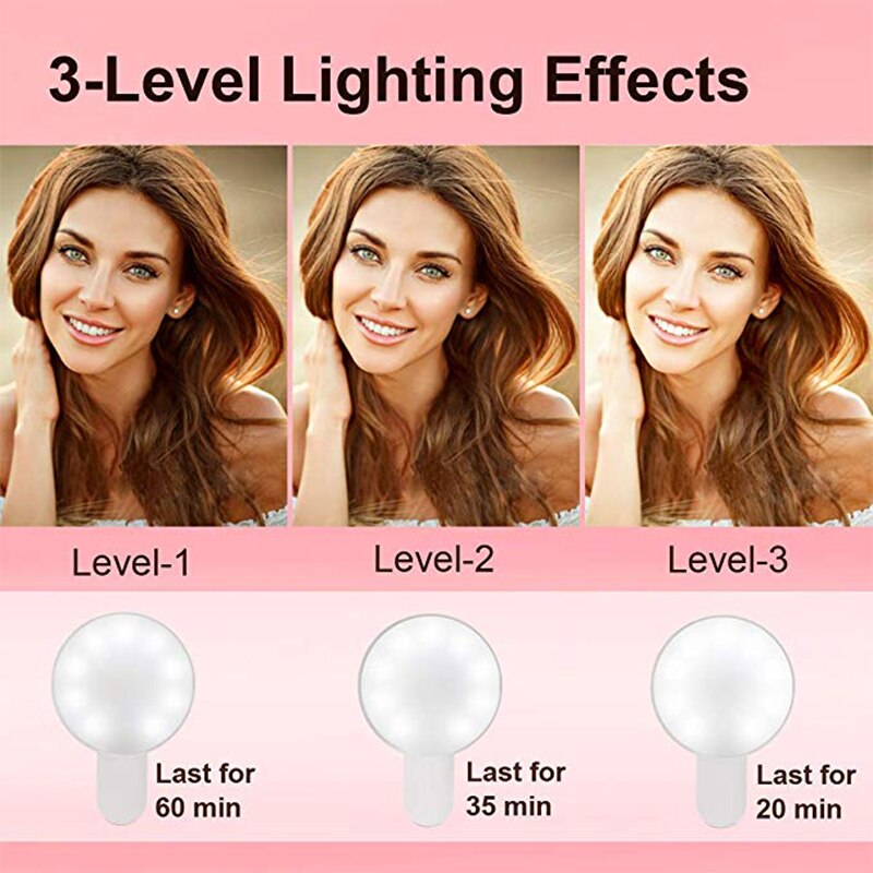 Universal Selfie LED Ring Flash Light Portable Mobile Phone 9 LEDS Selfie Lamp Luminous Ring Clip For IPhone 11 All Cell Phones