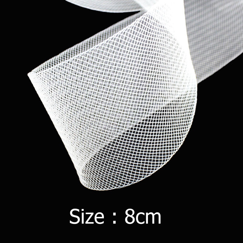 25/50/80mm 50 yards plat rigide plaine crinoline crinoline crin maille tresse pour robe de mariée/chapeau accessoires de couture