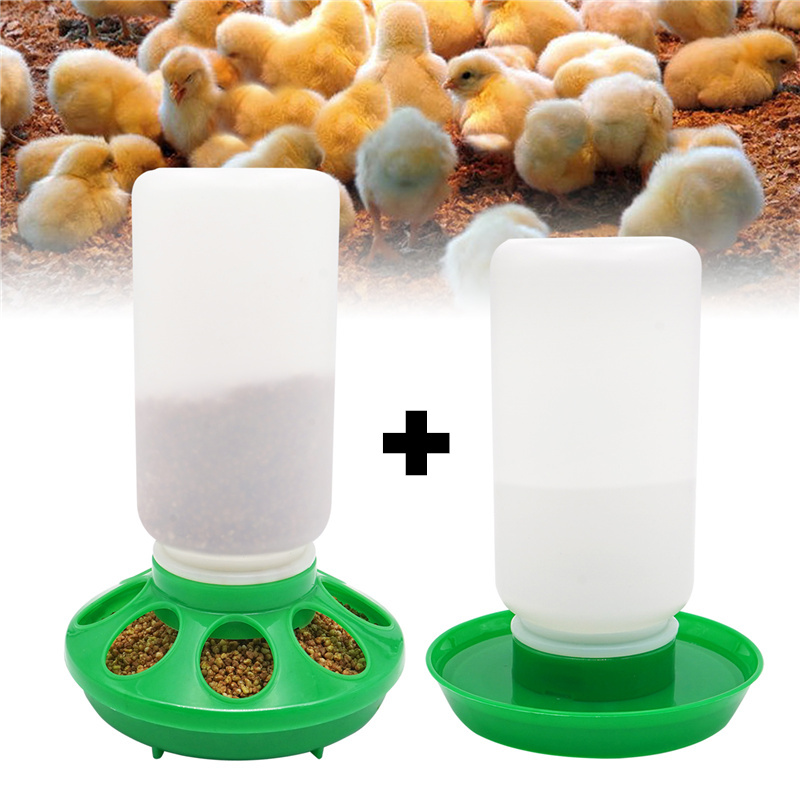 alimentador y bebedero grueso para aves de corral, dispensador automático de agua y comida para pollos, bebedero para pollitos, contenedor de Cubo de alimentación de 1L