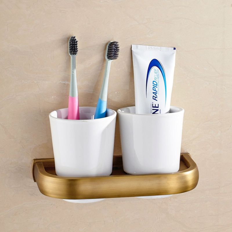 Porte-tasses Double en laiton, support mural, moderne, étagère dorée de luxe, porte-gobelet, porte brosse à dents