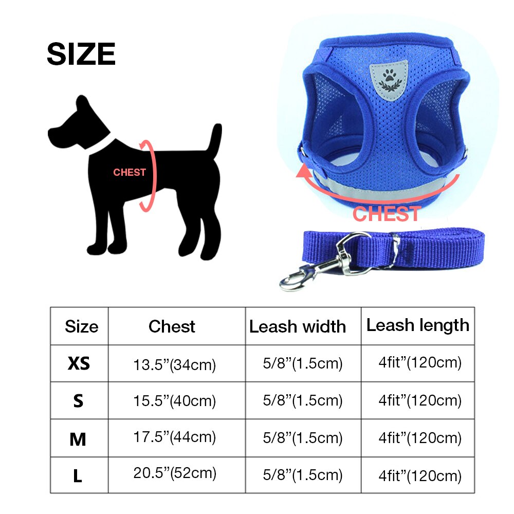 Aankomst Huisdier Zacht Ademend Air Nylon Mesh Puppy Hond Pet Cat Harness en Leash Set Basic Halter Harnassen