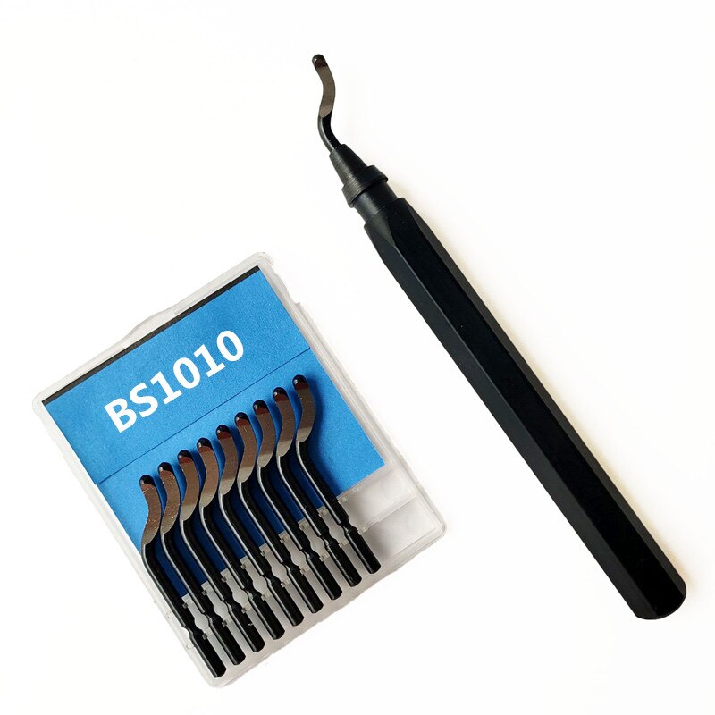 10PCSRapid Stahl Dreh Klinge BS1010 BS1018 BK3010 BS1012 Klinge Kunststoff Kupfer Aluminium Ecke Riss Entgraten Trimmen prozess: Weiß