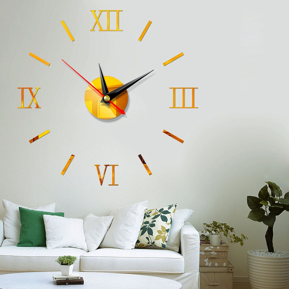 Relojes de pared 3D moderno DIY reloj Digital Adhesivo acrílico de pared decoración del hogar