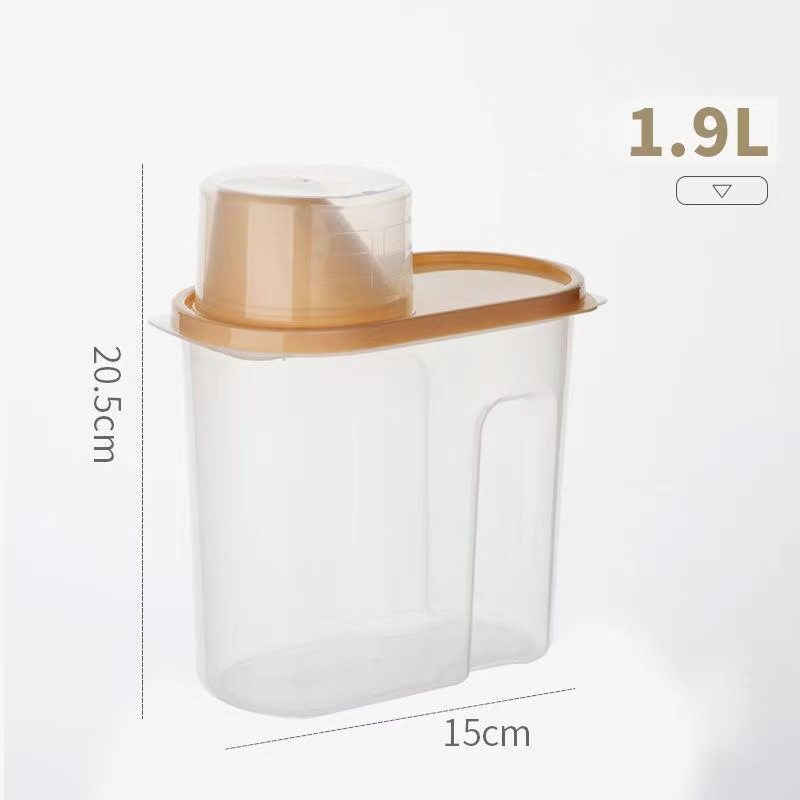 2.5/1.9l Plastic Voorraadtank Met Maatbeker Vochtbestendige Verzegelde Pot Accessoires Voor Dierbenodigdheden: plum