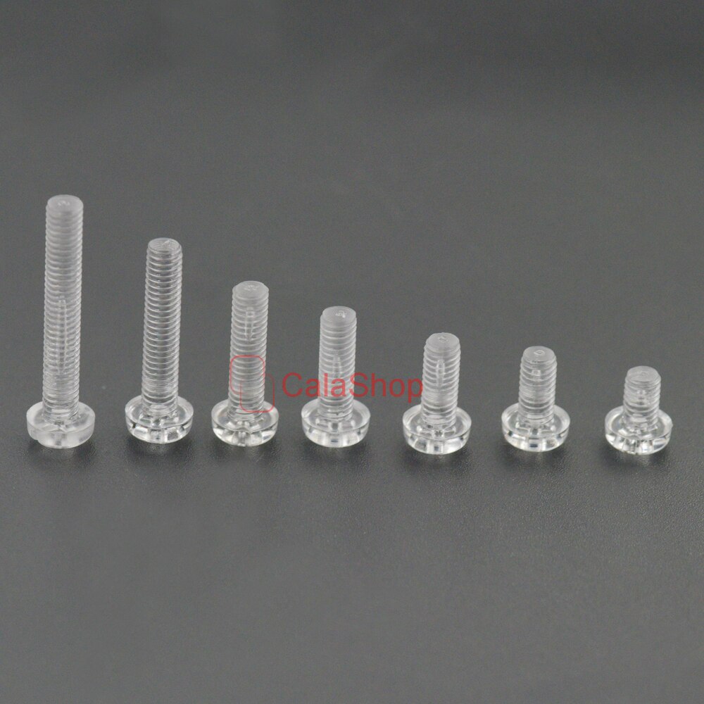 50 Teile/los M3 M4 Acryl Durchsichtigen Nylon Runde Kreuzschlitzschrauben Schrauben mit Sechskantmuttern