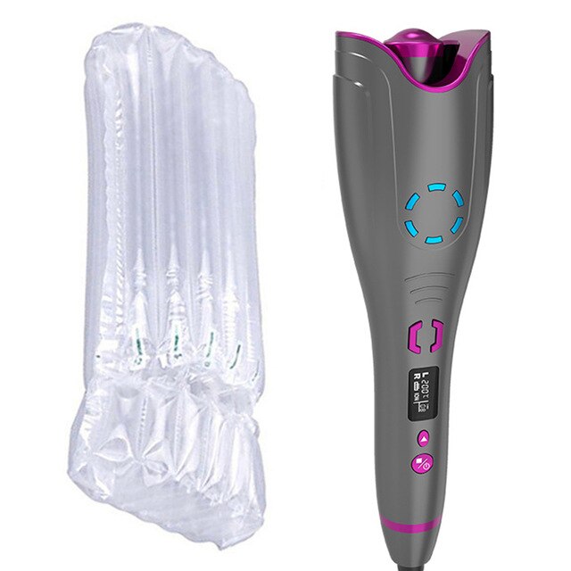 Auto-rotating Curling iron Multifunctional USB Charging Curling Iron LED Display Ceramic Wave Curling Iron: Gray no box / EU