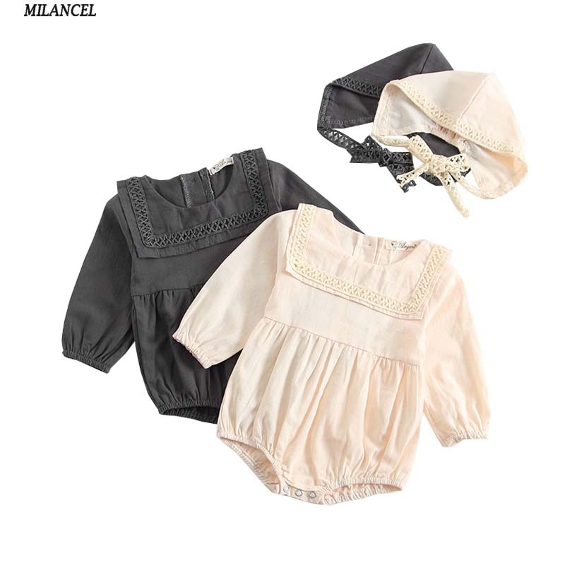 Milancel Baby Jongens Kleding Baby Body Katoen Baby Meisjes Bodysuits Met Hoed Lange Mouw Baby Kleding Leuke Bodysuits