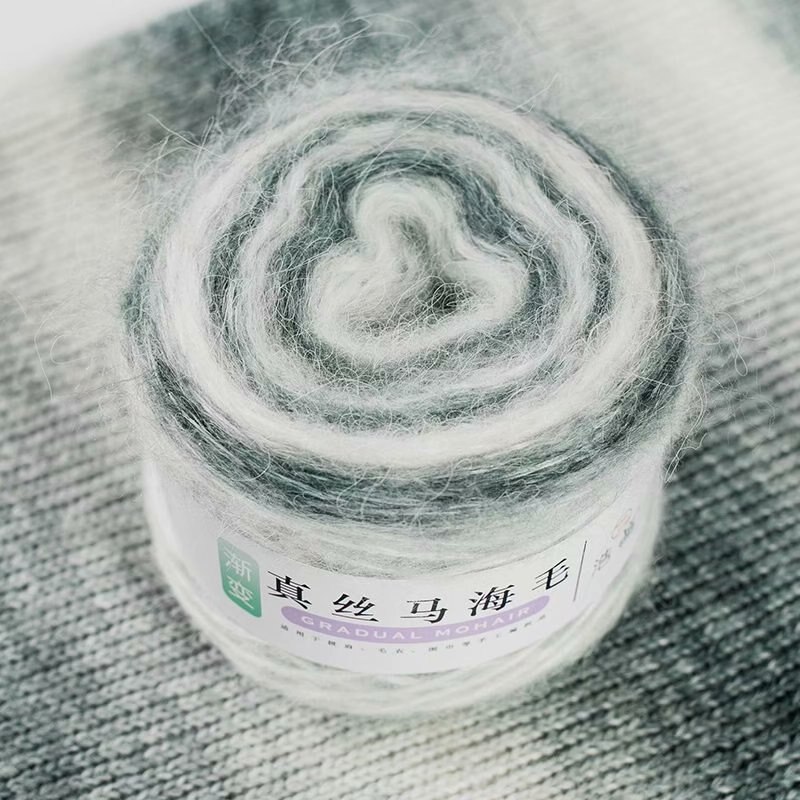 Fils de laine Mohair tricoté, 100g, mélange de laine pour tricoter des cheveux longs, pull arc-en-ciel en cachemire pour bébé: 1pc 07