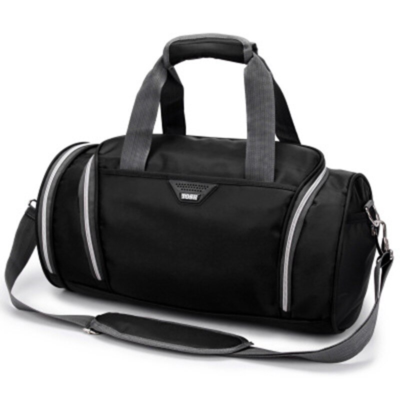 wasserdichte Frauen Sport tasche Männer sporttasche Rucksack Fitness Reise Handtasche Außen Separaten Raum Für Schuhe Sack Sport tasche männlichen: Schwarz