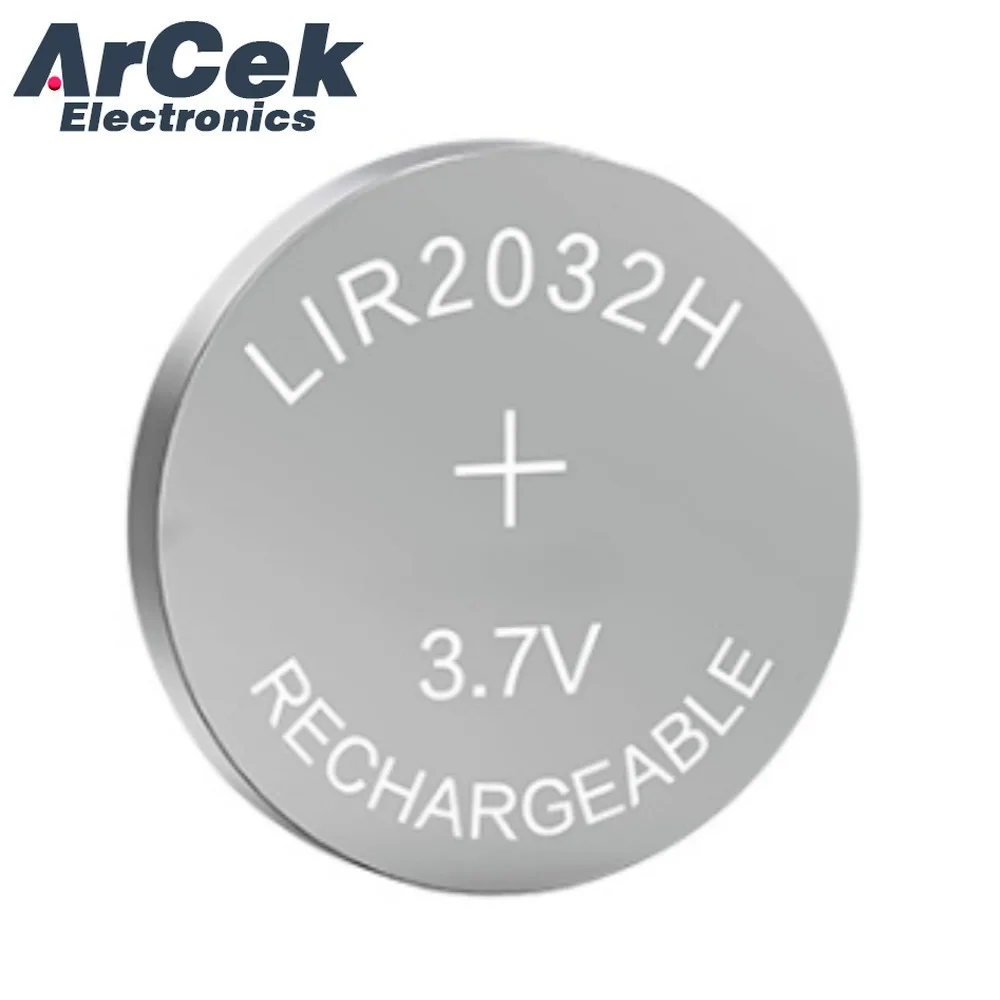4 pces 70mah lir2032h com carregador para bateria recarregável 3.7v baterias de célula de botão de moeda de lítio para relógio chave do carro placa-mãe