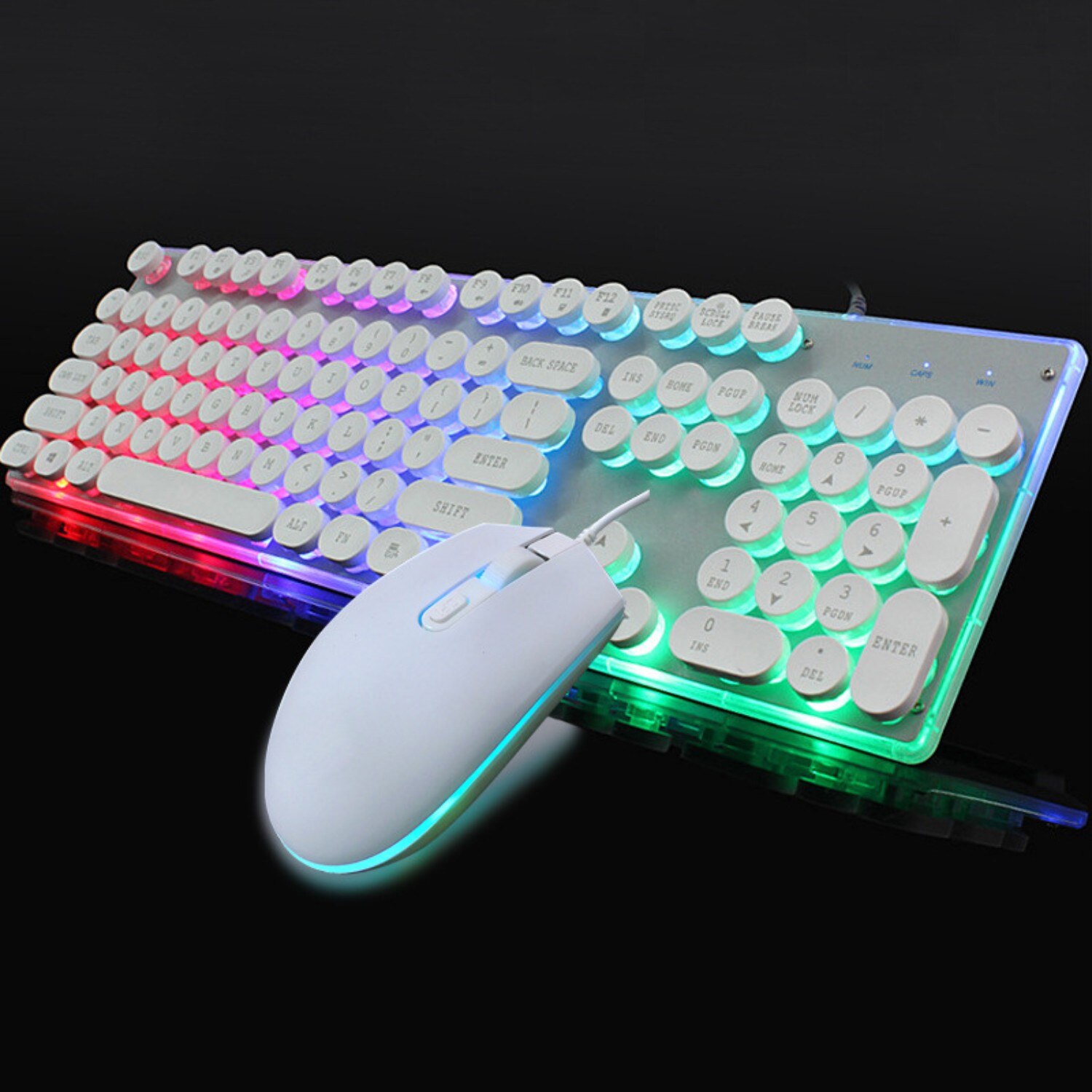 Keyboard Mouse Backlit Gaming Mouse And Keyboard Waterproof Luminous Mouse Keyboard Punk Keyboard And Mouse Combo For PC Gamer