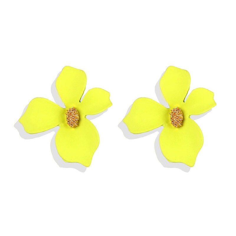 EN Koreanische Stil Übertreibung Blume Stud Ohrringe Für Frauen Acryl Big Weiß Orange Blume Ohrringe Brinco Schmuck: 11