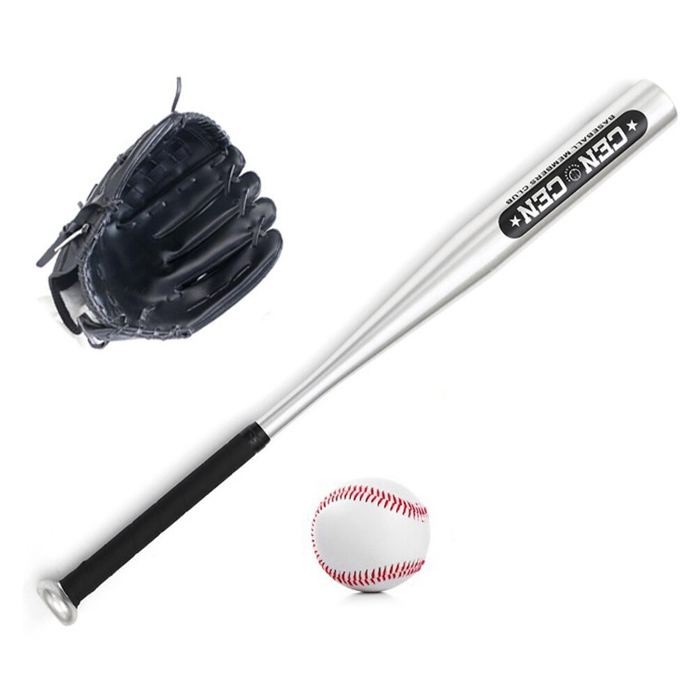 Baseball Ballen Set Honkbalknuppel + Baseball + Honkbal Handschoenen 25in Aluminium Honkbalknuppel Pvc Honkbal Handschoen Kit Voor jeugd Kids