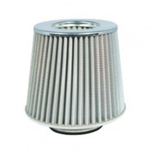 76Mm Universele Auto Koude Intake Inductie Sport Power Mesh Cone Air Flow Filter: Silver