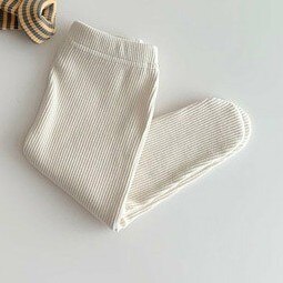 Ins Baby Leggings Autumn Winter Baby Ribbed Leggings: White / 90cm