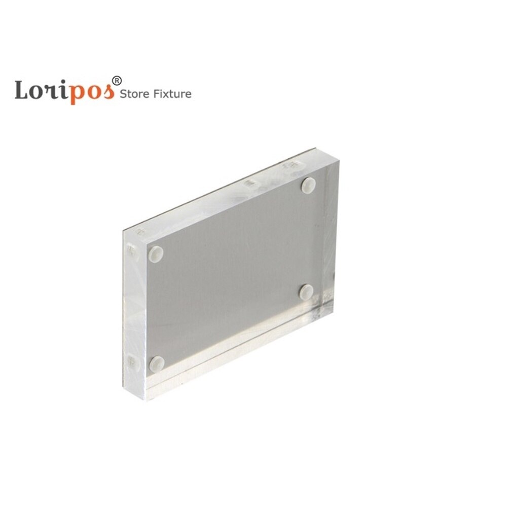 2pcs Transparent Picture Photo Poster Display Frame Table Sign Clear View Both Side Magnetic Acrylic Block Picture Frame