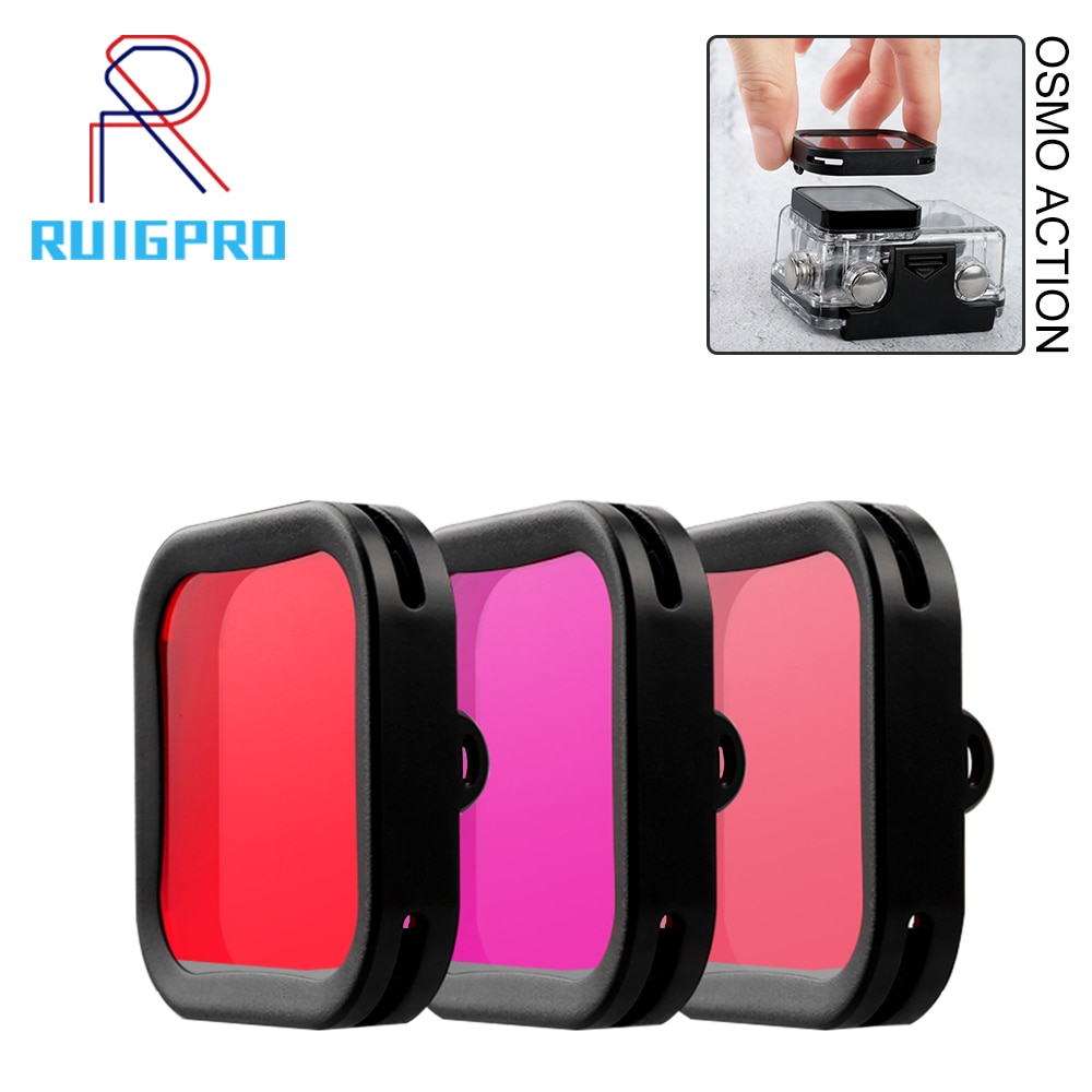 Voor Osmo Actie Camera Lens Kleur Filter Duiken Filter Voor Dji Osmo Action Behuizing Waterdichte Behuizing Camera &#39;S Accessoires