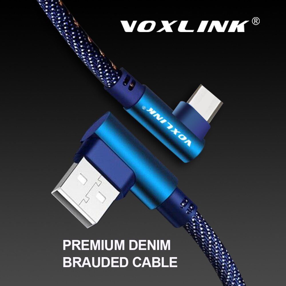 VOXLINK USB Tipo C 90 Gradi Veloce di Ricarica usb c Tipo di cavo-c Cavo di dati del Caricatore usb-c per Samsung S8 S9 Nota 9 8 Xiaomi mi8 mi6